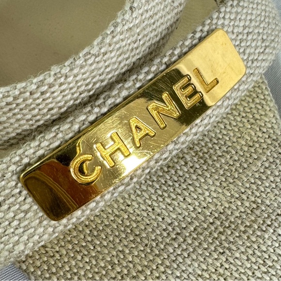 CHANEL Beige Fabric Slingback Strappy Sandals Made in Italy Marked as 37.5-7.5US - Picture 6 of 12